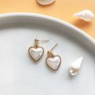 Faux Pearl Heart Drop Earring 1 Pair - Earring - One Size