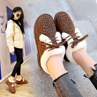 Leopard Print Snow Lace-up Shoes