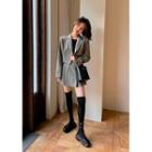 Crop Blazer & Pleat Miniskirt Formal Set