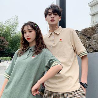 Couple Matching Short-sleeve Polo Shirt / Plaid Shorts