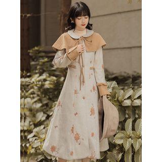 Flower Embroidered Midi Button-up Coat
