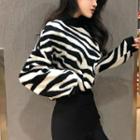 Zebra Pattern Sweater Zebra - One Size