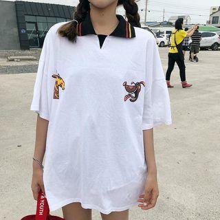 Short Sleeve Printed Polo Top