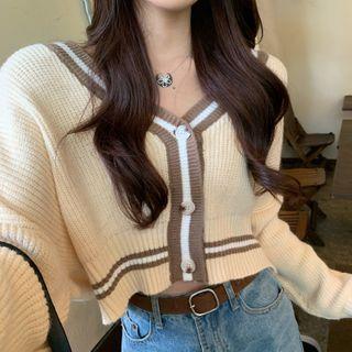 Color-block Crop Cardigan
