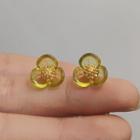 Flower Earring 1 Pair - 1628 - Yellow - One Size