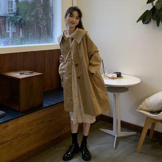 Lapel Long-sleeve Coat/ Dots Long-sleeve Dress