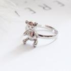 Bear Open Ring 5828 - Silver - One Size