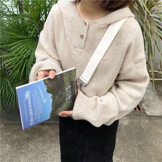 Placket Knit Hoodie