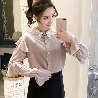 Lace Collar Ruffle Shirt