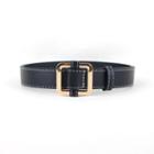 Square Buckled Faux Leather Belt