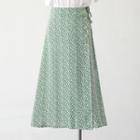 High-waist Floral Drawstring A-line Skirt