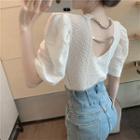 Cutout Puff-sleeve Blouse