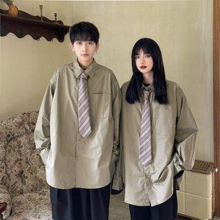Couple Matching Set: Plain Shirt + Tie