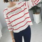 Ripped Striped Long-sleeve T-shirt