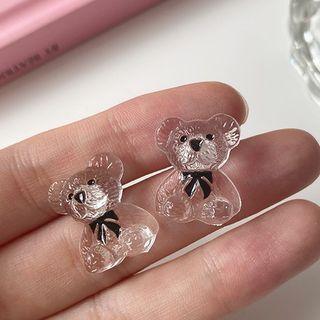 Bear Resin Earring 1 Pair - Earring - Transparent - One Size