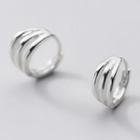 925 Sterling Silver Layered Hoop Earring 1 Pair - S925 Silver - Silver - One Size