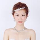 Bridal Set: Rhinestone Tiara + Earrings + Necklace