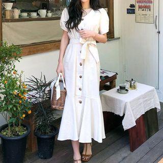 Short-sleeve Maxi Mermaid Dress