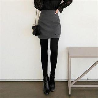Band-waist Handmade A-line Miniskirt