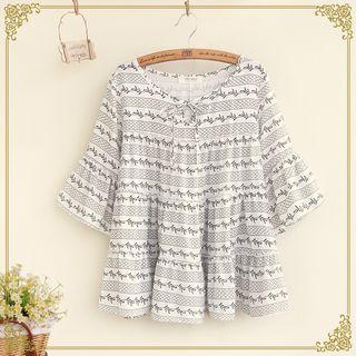 Patterned Short-sleeve Top