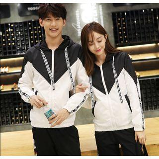 Couple Matching Lettering Trim Windbreaker