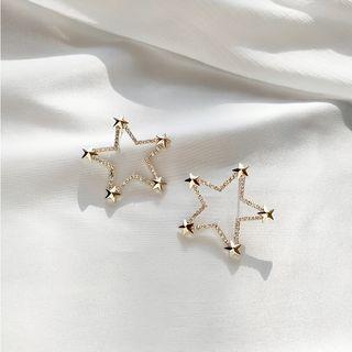 Star Earring 925 Sterling Silver - Gold - One Size