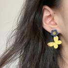 Butterfly Flower Dangle Earring 1 Pair - S925 Silver Needle Earrings - One Size