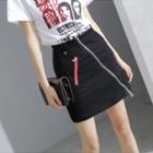 Zipper A-line Skirt