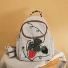 Strawberry Applique Cotton Blend Backpack
