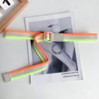 Striped Canvas Belt Tangerine & Almond & Green - One Size