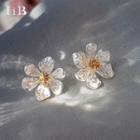 Flower Stud Earring 1 Pair - 925 Silver Needle - As Shown In Figure - One Size