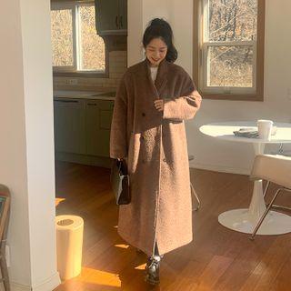 Double-breasted Boucl  Maxi Coat