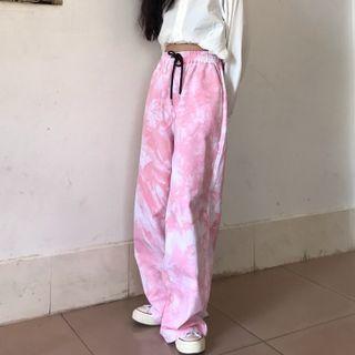 Wide-dyed Straight-leg Sweatpants