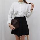 Frill Neck Long-sleeve Shirt