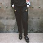 Elastic Waist Embroidered Straight Cut Pants