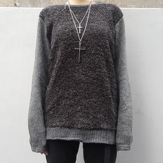 Couple Fleece-panel Long Sweater