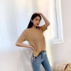 Short-sleeve Cable Sweater