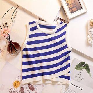Sleeveless Striped Crop Top
