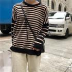 Long-sleeved Striped T-shirt As Shown In Figure - One Size