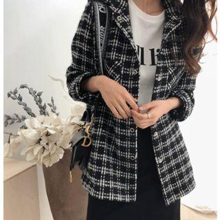 Pocket-detail Checked Jacket One Size