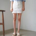 Inset Textured Mini Skirt Shorts