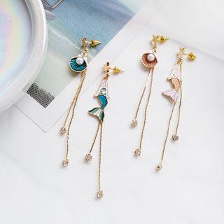 Alloy Mermaid & Shell Fringed Earring