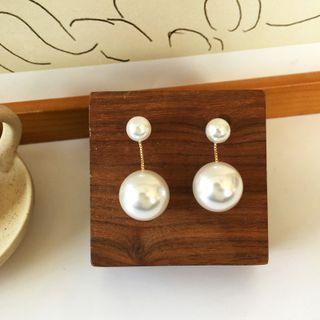 Faux Pearl Dangle Earring S925 - 1 Pr - Gold - One Size