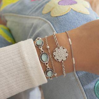 Set Of 4: Bracelet Silver - One Size