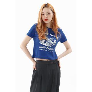 Illustrated Cropped T-shirt