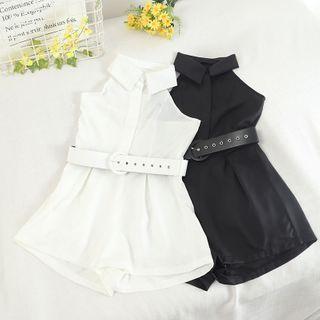 Halter-neck Collared Romper