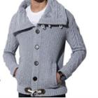 Long-sleeve High-neck Knit Jacket