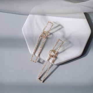 Rhinestone Geometrical Drop Earring As Shown In Figure - One Size