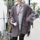 Open Front Pocket Detail Cardigan