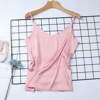 Set Of 2: Plain V-neck Chiffon Camisole Top